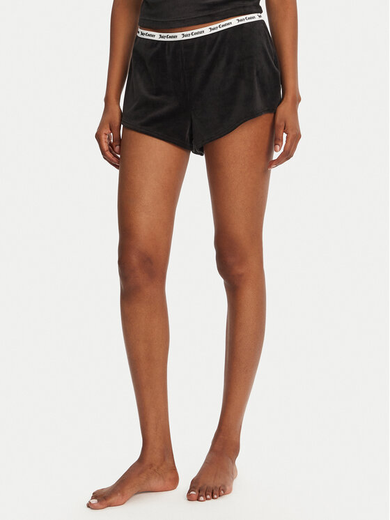 Juicy Couture Juicy Couture Rövid pizsama nadrág Austyn JCLHS125502 Fekete Regular Fit