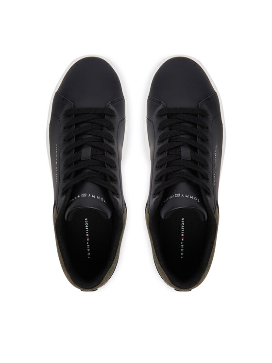 Tommy Hilfiger Tommy Hilfiger Sneakersy Th Court Core Lth Mix Collar FM0FM05970 Čierna