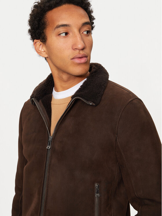JOOP! Jeans JOOP! Jeans Lederjacke 15 Razor 80000651 Braun Regular Fit