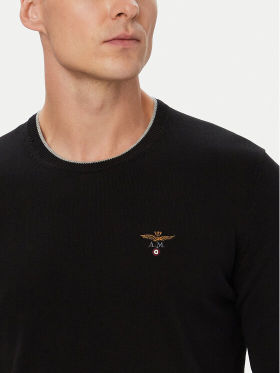Aeronautica Militare Aeronautica Militare Sweater 262MA1631UL00506 Fekete Regular Fit