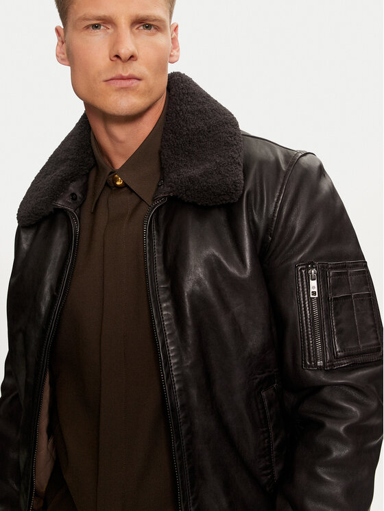 Milestone Milestone Кожено яке MS Tom 43104121070 Кафяв Regular Fit