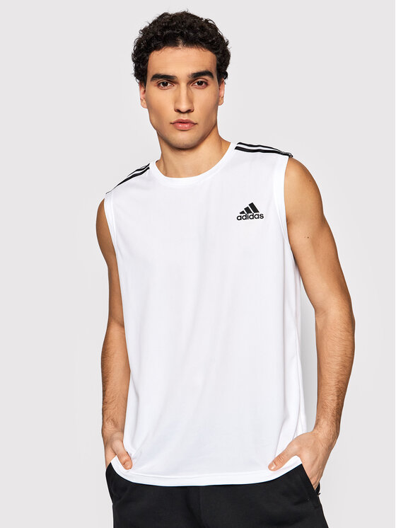 adidas Tank top Aeroready Designed To Move Sport 3-Stripes GM2158 Biela  Regular Fit • Modivo.sk