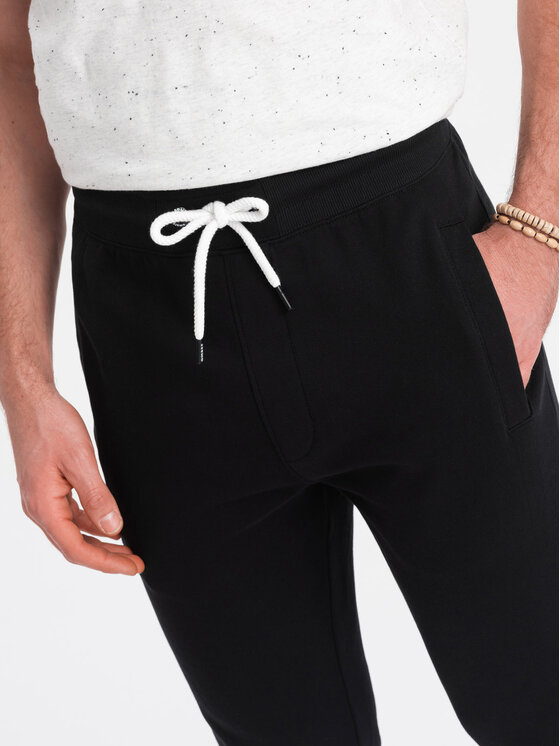 Ombre Ombre Teplákové kalhoty OM-PABS-0206 Černá Regular Fit