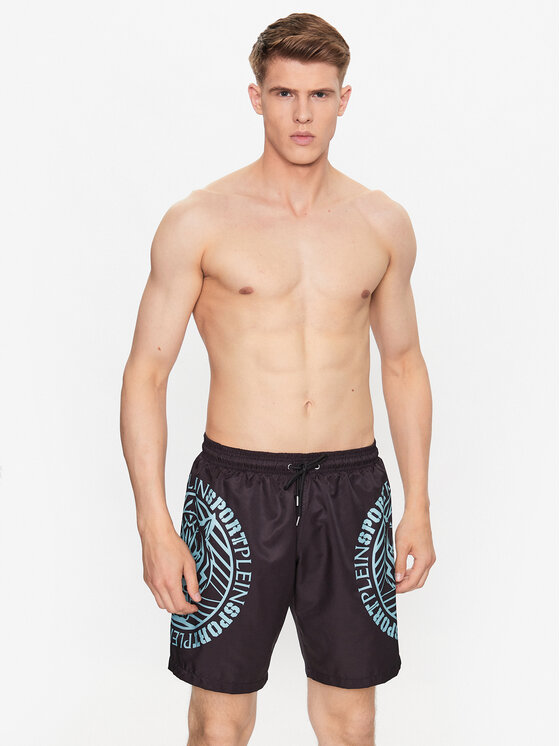 Plein Sport Plein Sport Szorty kąpielowe Tiger SACC MMX0050 SXV005N Czarny Regular Fit