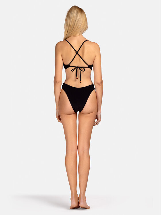 Miss Lou Miss Lou Bikini pezzo sopra G-BE2-CZ Nero