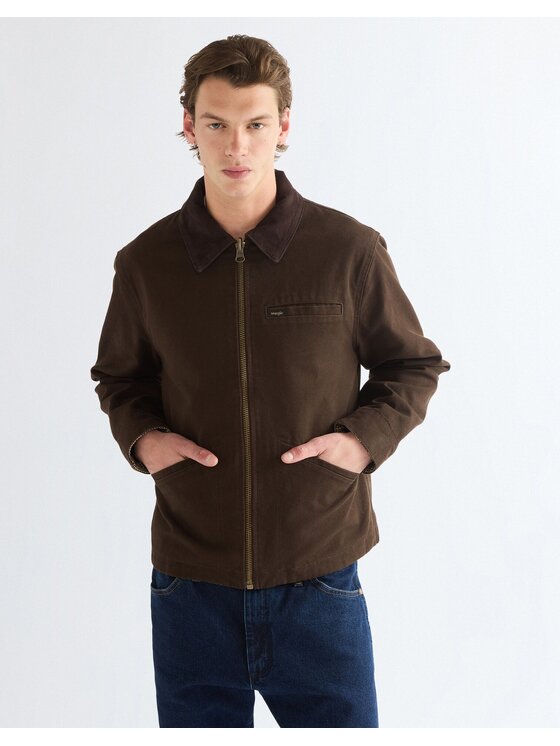 Wrangler Wrangler Kurtka przejściowa UTILITY JACKET Brązowy Regular Fit