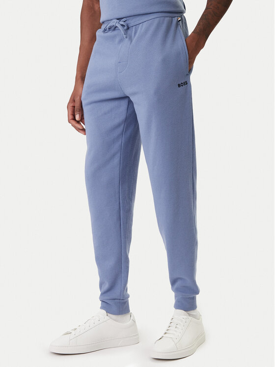 BOSS Pantaloni trening Waffle 50535878 Albastru celest Regular Fit