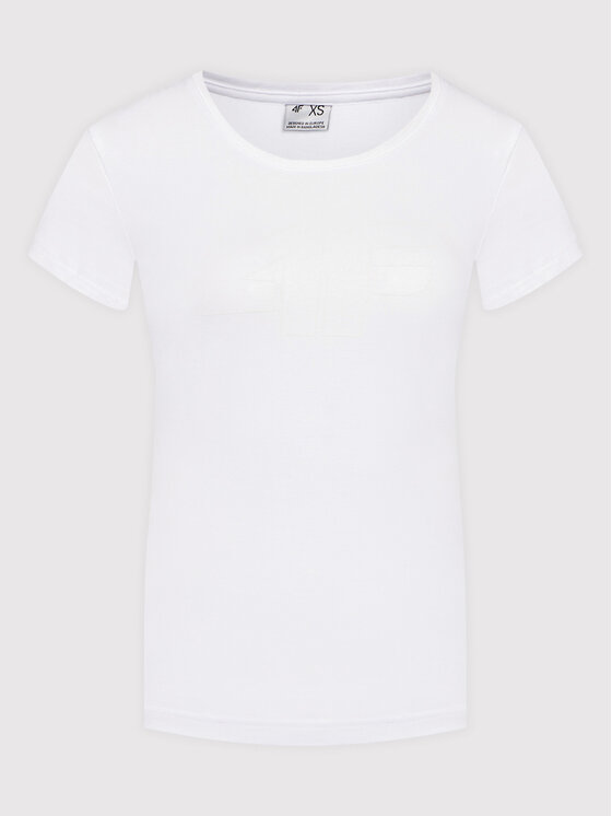 4F 4F T-Shirt NOSH4-TSD353 Biały Regular Fit