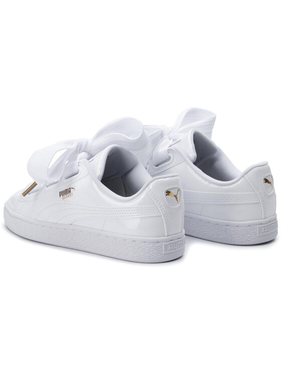 Puma basket heart patent hot sale weiß
