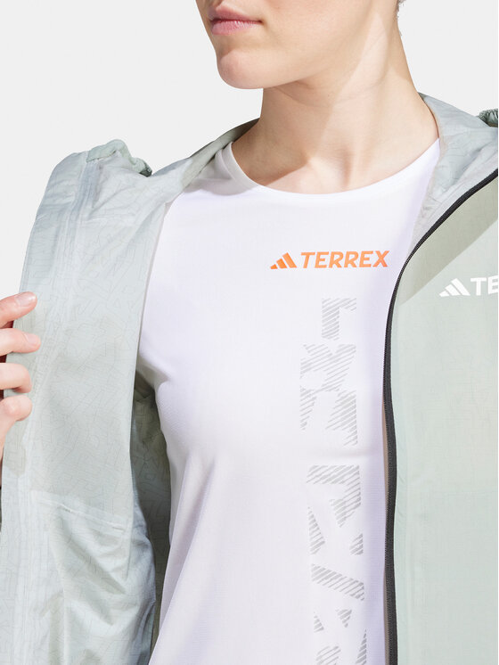 adidas adidas Lietus jaka Terrex Xperior IK7830 Zaļš Slim Fit