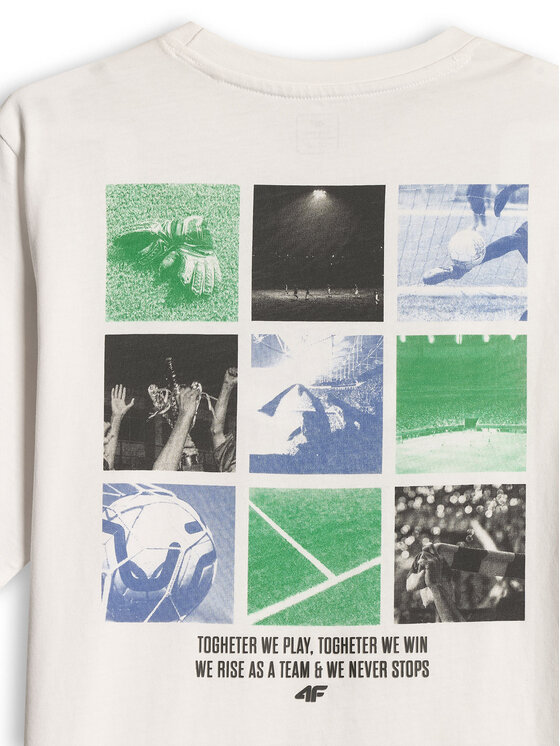 4F 4F T-Shirt T-SHIRT GALLERY Biały Loose Fit
