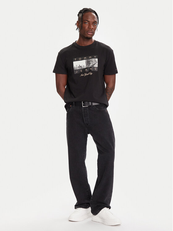 Tommy Jeans Tommy Jeans Tričko DM0DM22464 Čierna Regular Fit