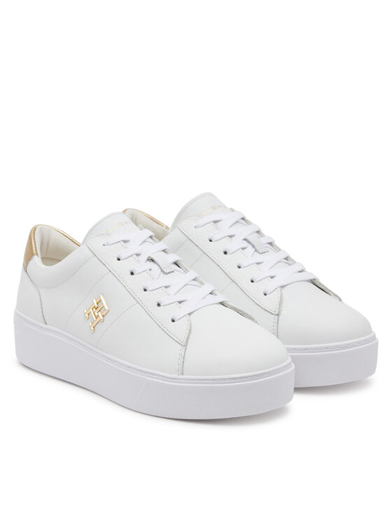 Tommy Hilfiger Tommy Hilfiger Sneakersy Platform Court Sneaker Metallics FW0FW08648 Bílá