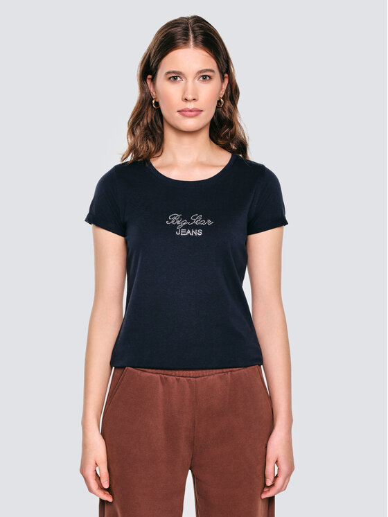 BIG STAR BIG STAR T-Shirt MALVINA Granatowy Basic Fit
