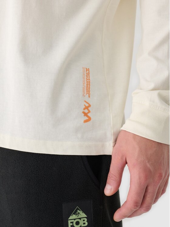 4F 4F Longsleeve 4FRAW24TLONM507-83S Beige chiaro Oversize