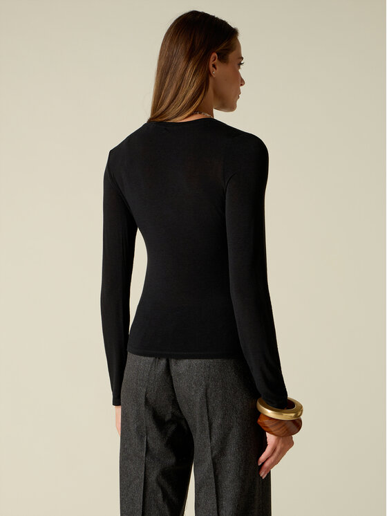 Oltre Oltre Blusa G080J104973N033 Nero Slim Fit