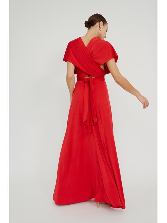 ROSE AVENUE ROSE AVENUE Sukienka wieczorowa MULTIWAY Czerwony Long Fit