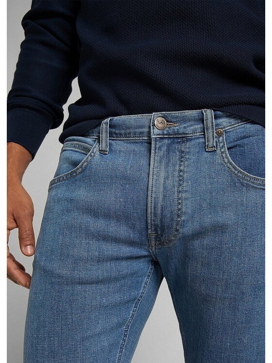 Lee Lee Jeansy DAREN ZIP FLY Niebieski Straight Fit