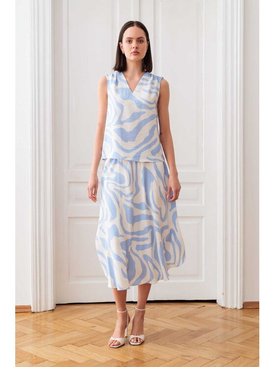 EMOI EMOI Bluzka letnia bez rękawów Niebieski Feminine Fit