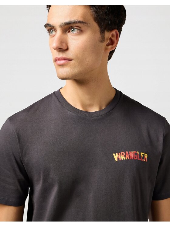 Wrangler Wrangler T-Shirt Big Graphic Tee Czarny Regular Fit