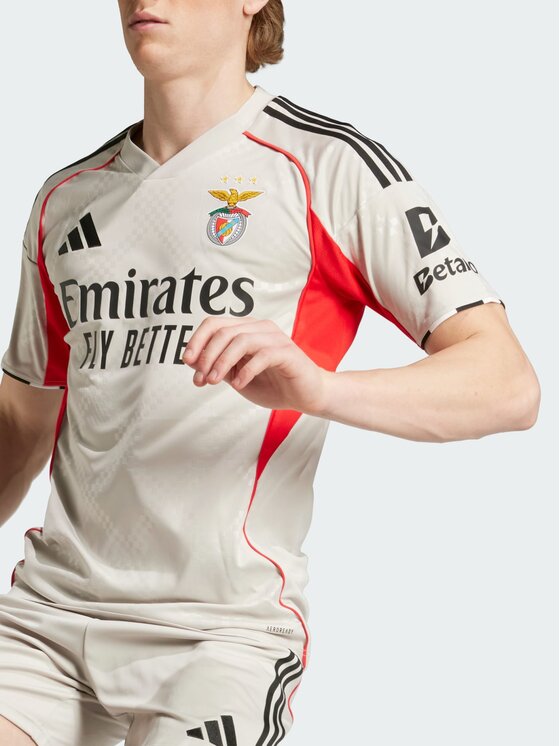adidas adidas Koszulka techniczna Benfica 25/26 Away Jersey Beżowy Slim Fit