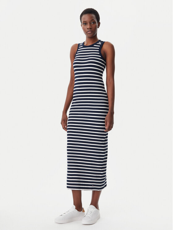 Tommy Hilfiger Tommy Hilfiger Ljetna haljina WW0WW38838 Tamnoplava Slim Fit