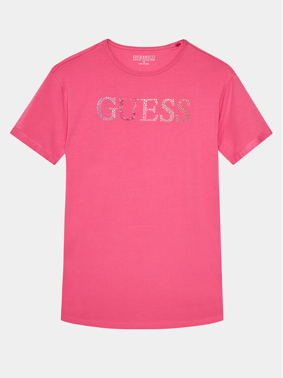 Guess T-krekls J4GI38 J1314 Rozā Regular Fit