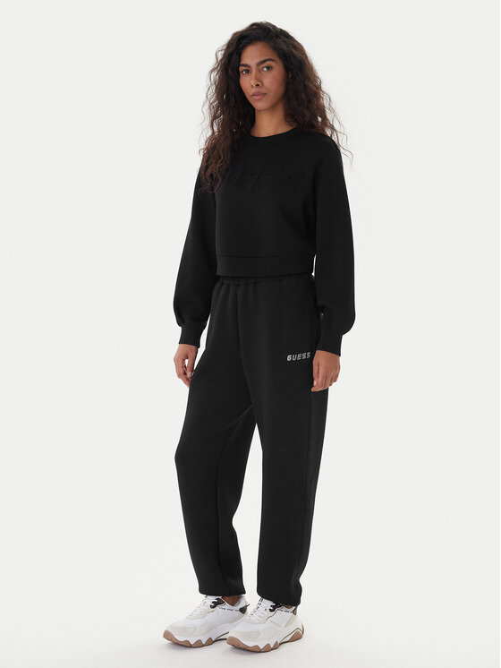 Guess Guess Pantaloni trening Cecilia V4BB13 K7UW2 Negru Regular Fit