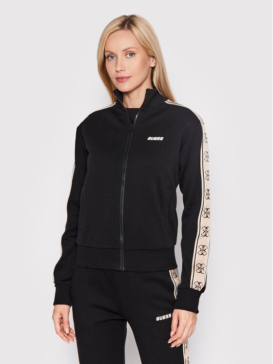 Sudadera Guess Estilo Urbano CREATION Ref V2YQ16-JBLK - Sweat Zippé Femme Camiseta Acanalada Puños Logotipo
