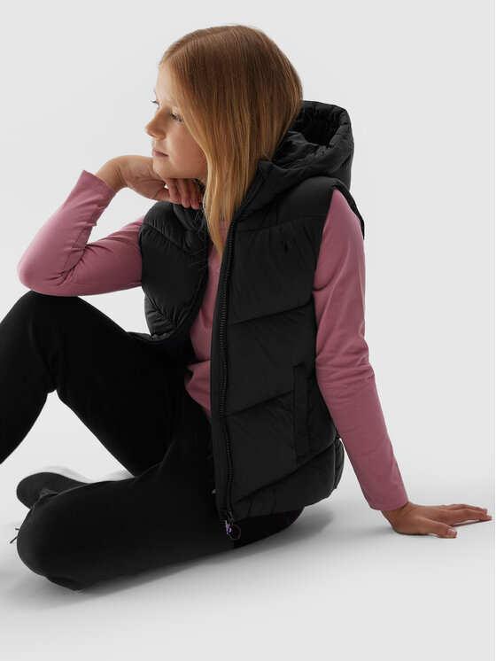 4F 4F Vestă 4FJAW23TVJAF045 Negru Regular Fit