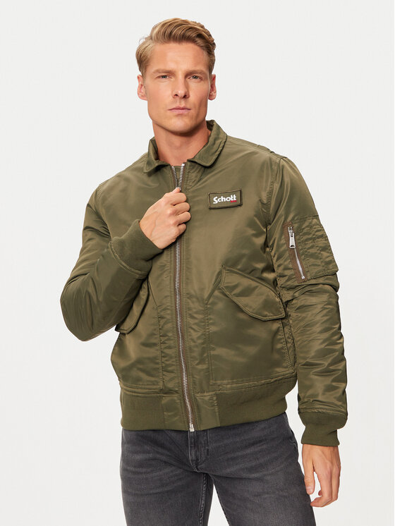 SCHOTT N.Y.C. Bomber stila jaka 210100RS Zaļš Regular Fit