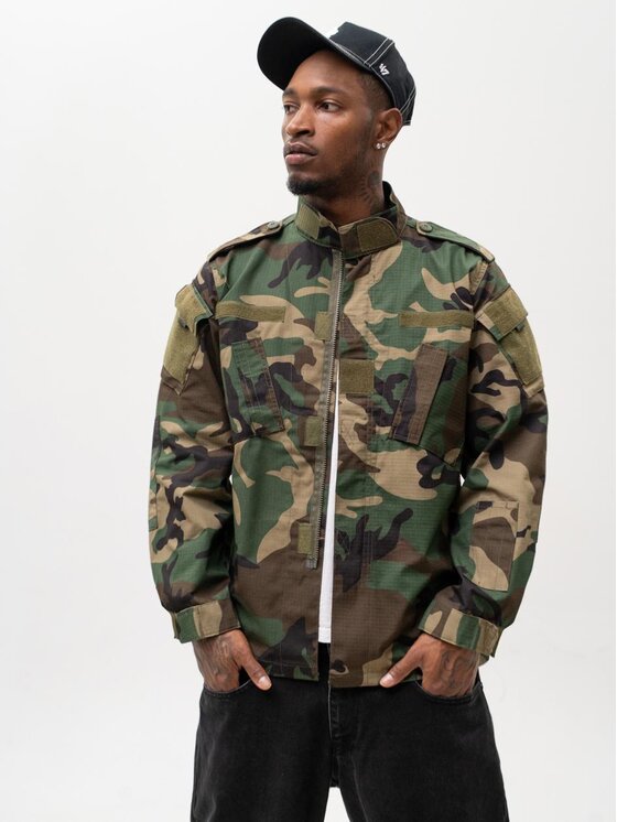 Jigga Wear Jigga Wear Kurtka wielofunkcyjna Moro Camo Wojskowa bluza taktyczna do mundur ripstop 129989 Khaki Regular Fit