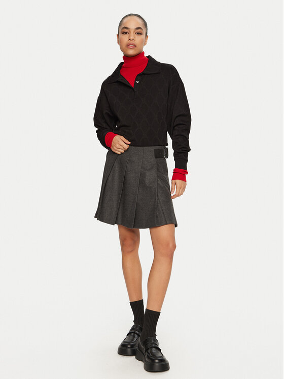 HUGO Hugo Plisēti svārki Rameri 50525203 Pelēks Regular Fit