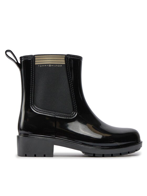 Tommy Hilfiger Gumijas zābaki Essential Tommy Rainboot FW0FW07760 Melns