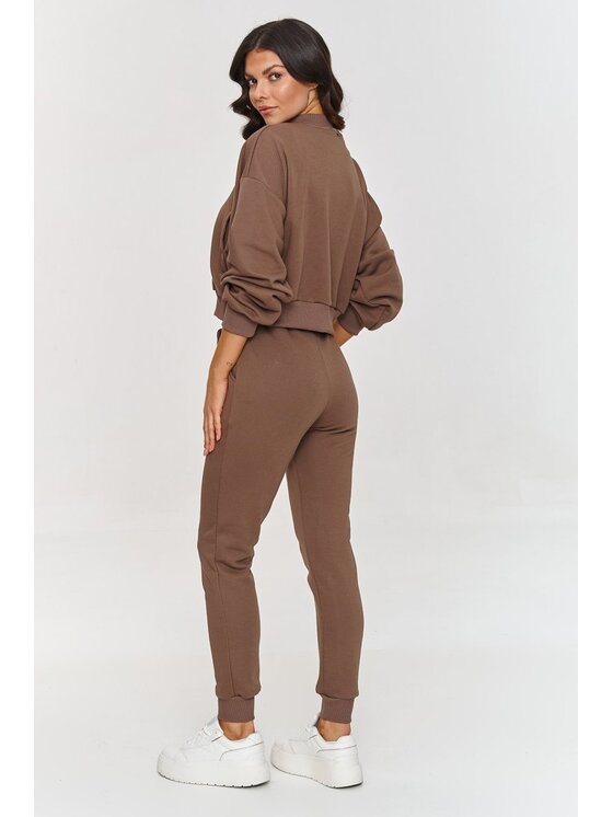 Makadamia Makadamia Komplet bluza, bluzka i spodnie A11 Brązowy Loose Fit