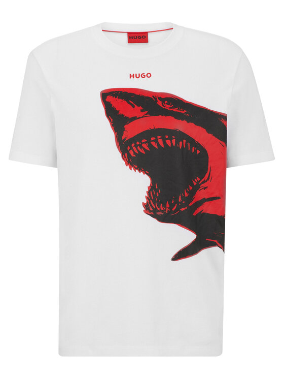 HUGO Hugo Marškinėliai 50493058 Balta Regular Fit