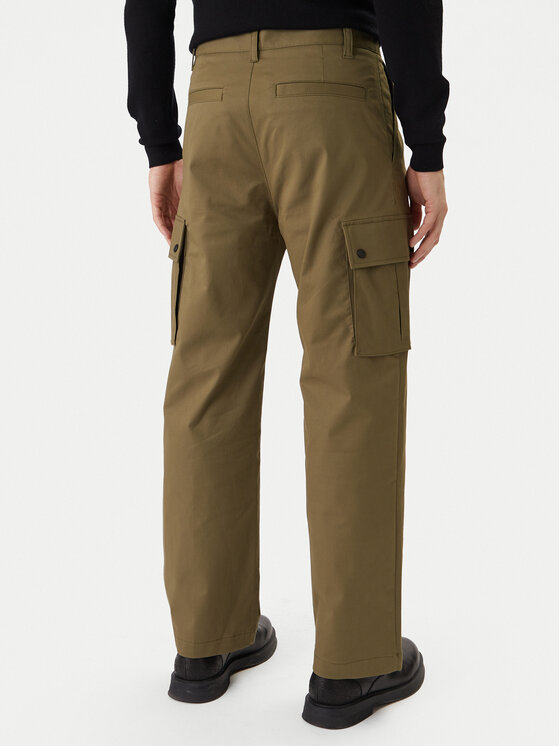 HUGO HUGO Kalhoty z materiálu Craysen 50553180 Zelená Straight Fit