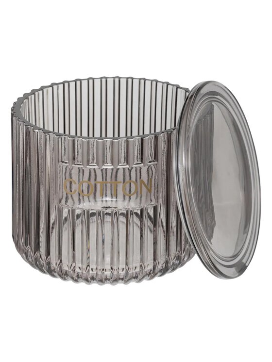 MIAhome MIAhome Pojemnik szklany łazienkowy Glass szary Szary