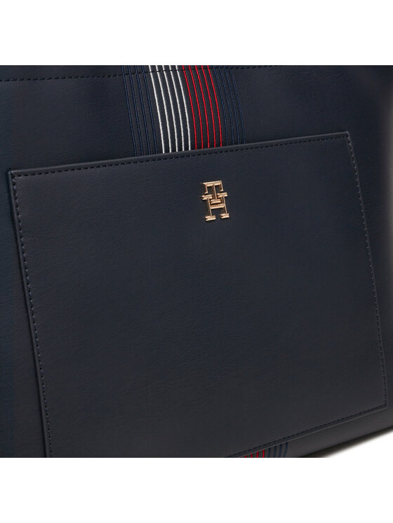 Tommy Hilfiger Tommy Hilfiger Torebka Distinct Tote Corp AW0AW16704 Granatowy