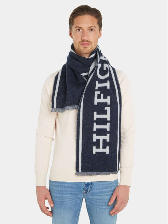 Tommy Hilfiger Tommy Hilfiger Šál Monotype Scarf AM0AM11738 Tmavomodrá