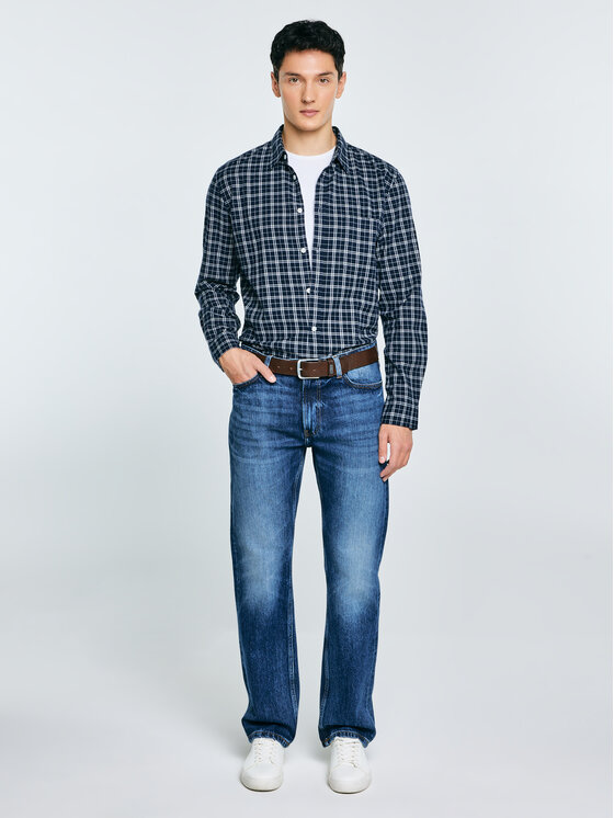 BIG STAR BIG STAR Koszula MERIDENISONI Granatowy Basic Fit