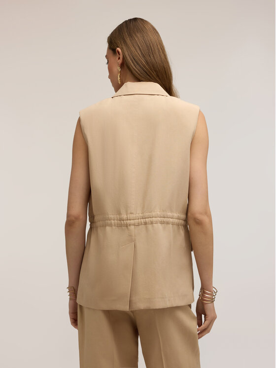Motivi Motivi Gilet L016Q000079N0R2 Crema Over Fit
