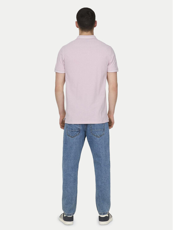 Only & Sons Only & Sons Polo Fletcher 22024827 Różowy Regular Fit