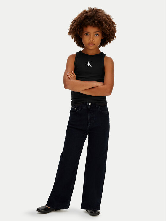 Calvin Klein Jeans Calvin Klein Jeans Top LVCKSJB10G Černá Slim Fit