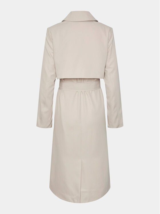 Pieces Pieces Tenchcoat Scarlett 17146474 Beige Regular Fit