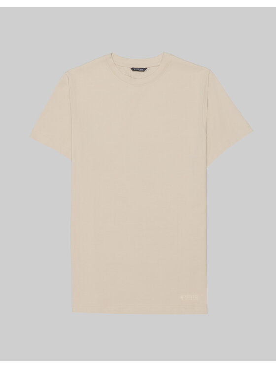 Borgio Borgio T-Shirt covo Beżowy Slim Fit