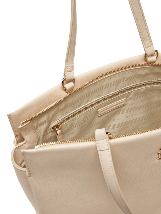 Tommy Hilfiger Tommy Hilfiger Torbica Th Legacy Tote AW0AW17197 Écru