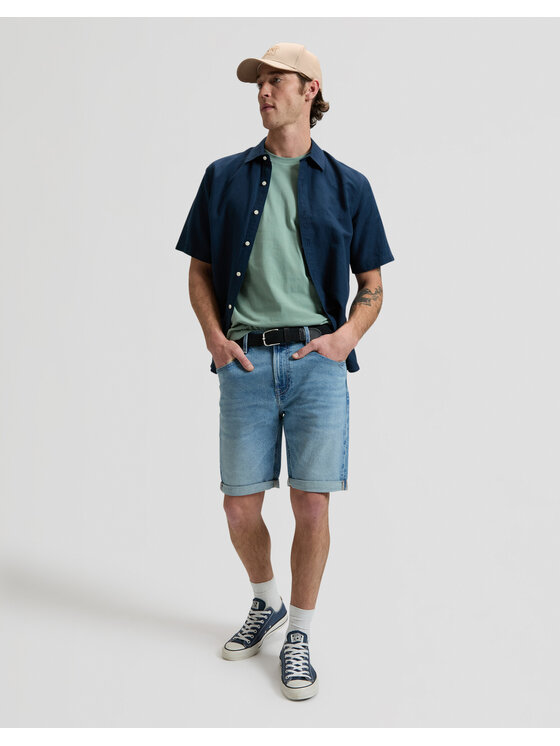 Lee Lee Szorty jeansowe 5 POCKET SHORT Niebieski Straight Leg