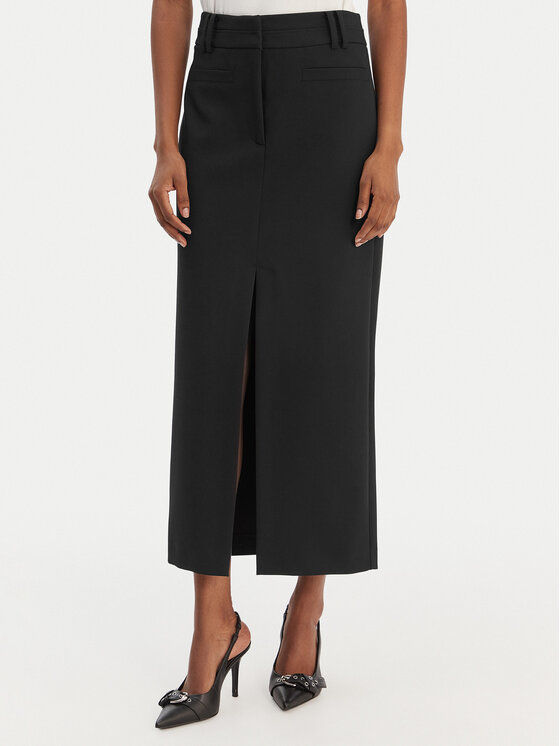 Patrizia Pepe Patrizia Pepe Midi sijonas 8G0515/A498-K103 Juoda Regular Fit