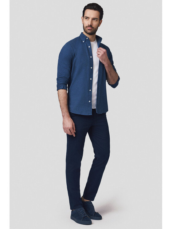 Lancerto Lancerto Chinosy Mikkeli SP082125000004 Granatowy Regular Fit